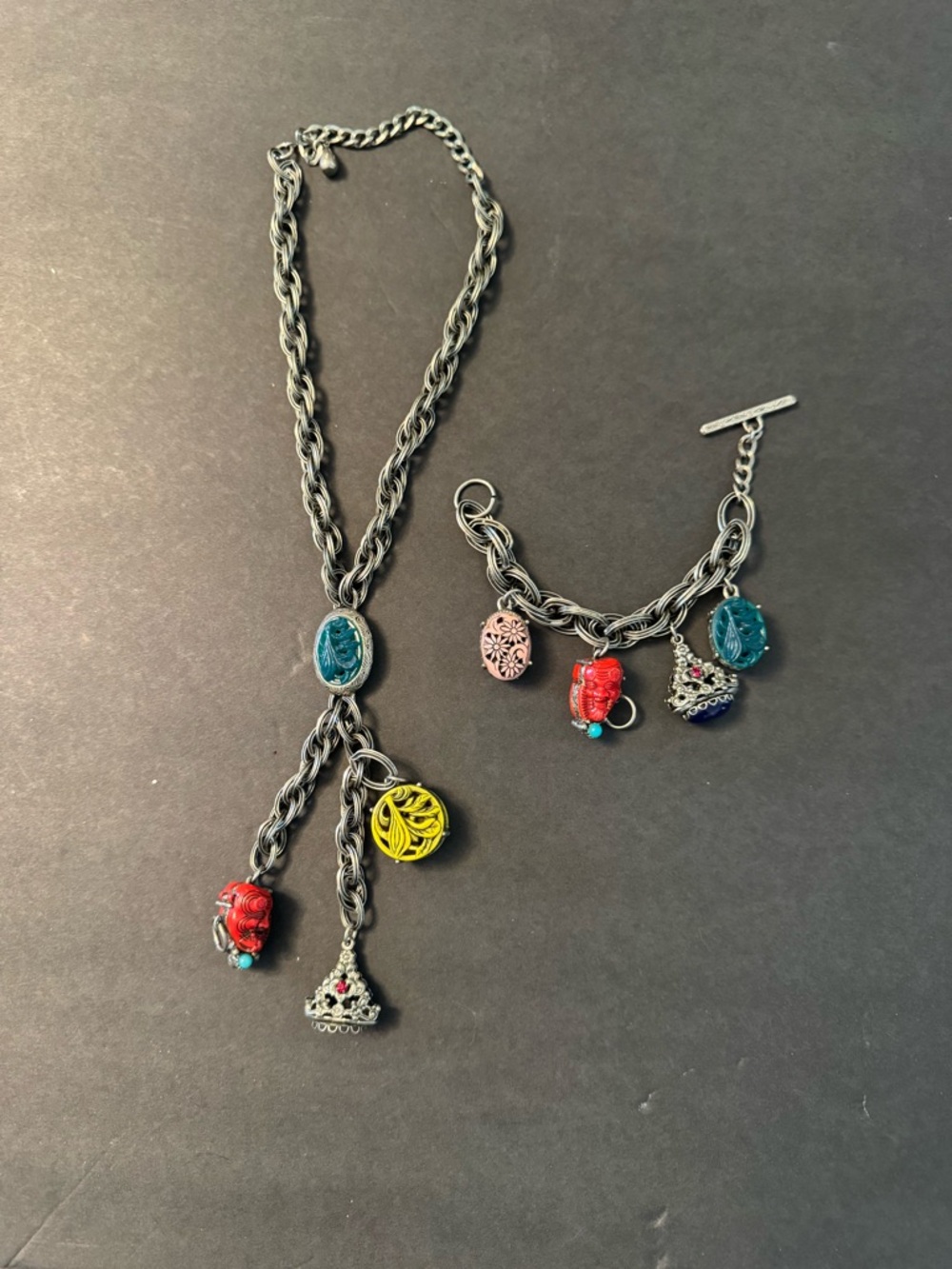Vintage Selro Selini Charm necklace & bracelet.